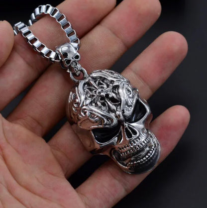 Men's Skull Pendant Necklace with Charm
