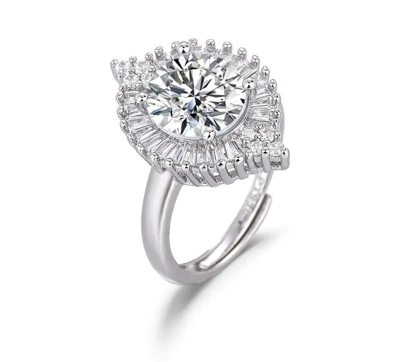 Large Moissanite Ring for Women