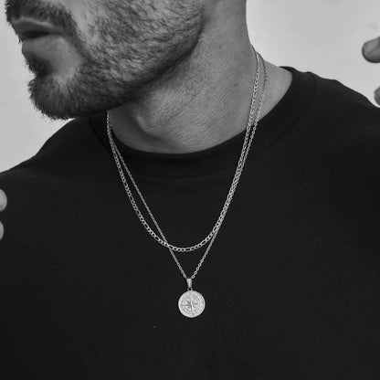 Men's Compass Pendant Necklace