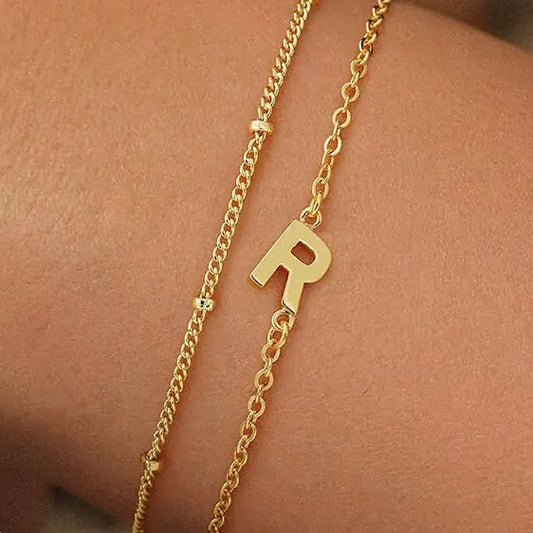 Turandoss Gold Initial Bracelets for Women