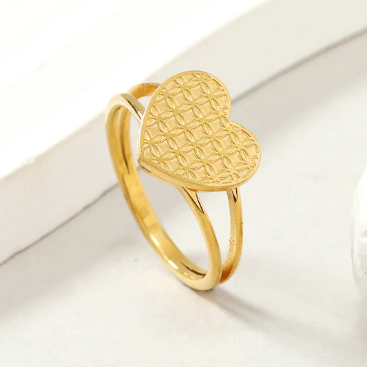Fashionable Heart Petal Ring for Women