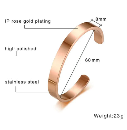 Men's Minimalist Titanium Steel Cuff Bracelet
