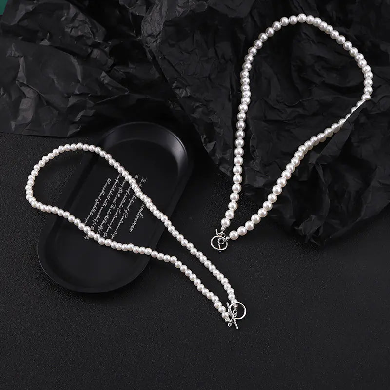 Men's Handmade Imitation Pearl Necklace