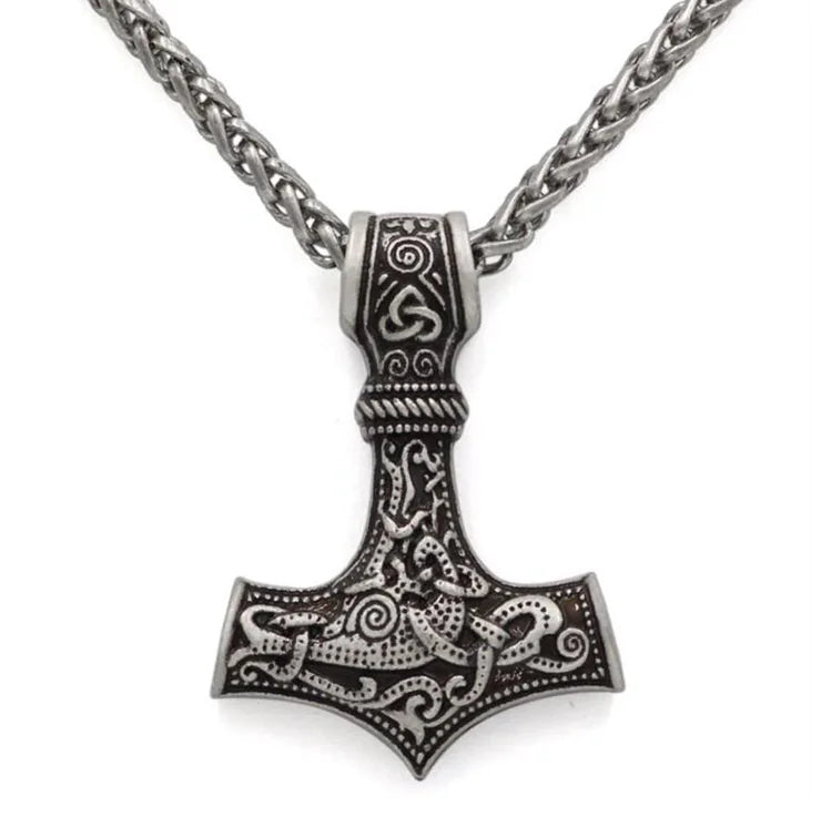 Thor's Necklace and Hammer Mythical Men's Jewelry