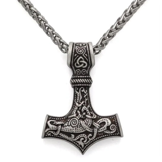 Thor's Necklace and Hammer Mythical Men's Jewelry