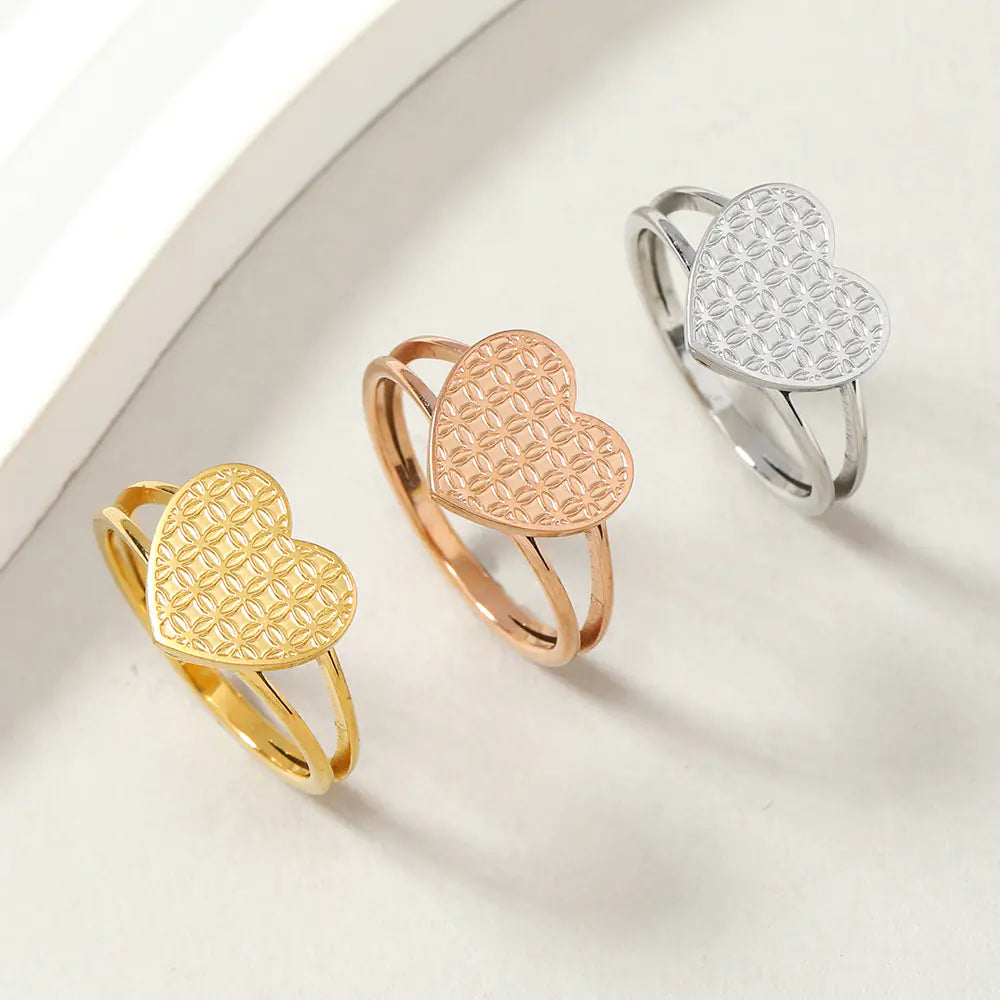 Fashionable Heart Petal Ring for Women